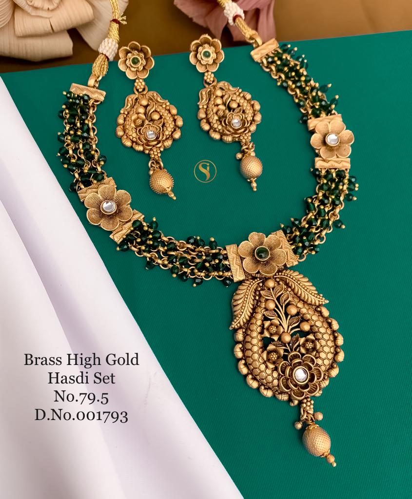 179 BH Designer Pearl Brass High Gold Hasadi Set Manufacturers
